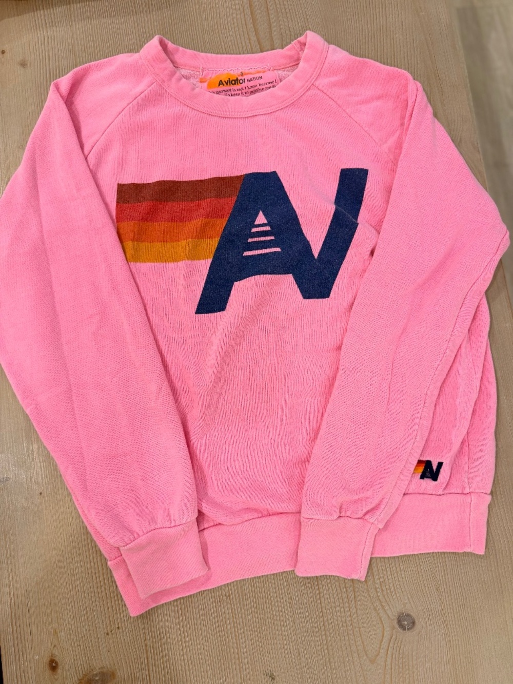 Aviator Nation Pink Crewneck Sweater in Size Small